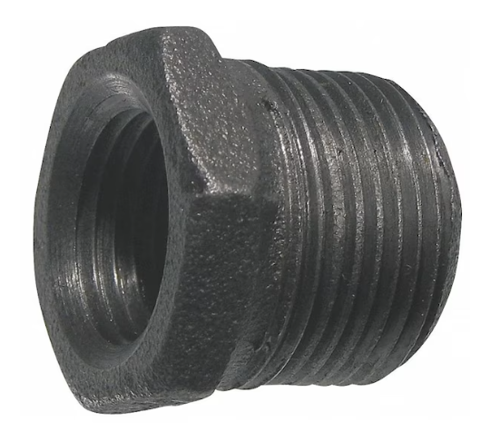 Malleable Iron Hex Brushing, Class 150, 3/4 in x 1/2 in Fitting Pipe Size, MNPT x FNPT, 1 Pack